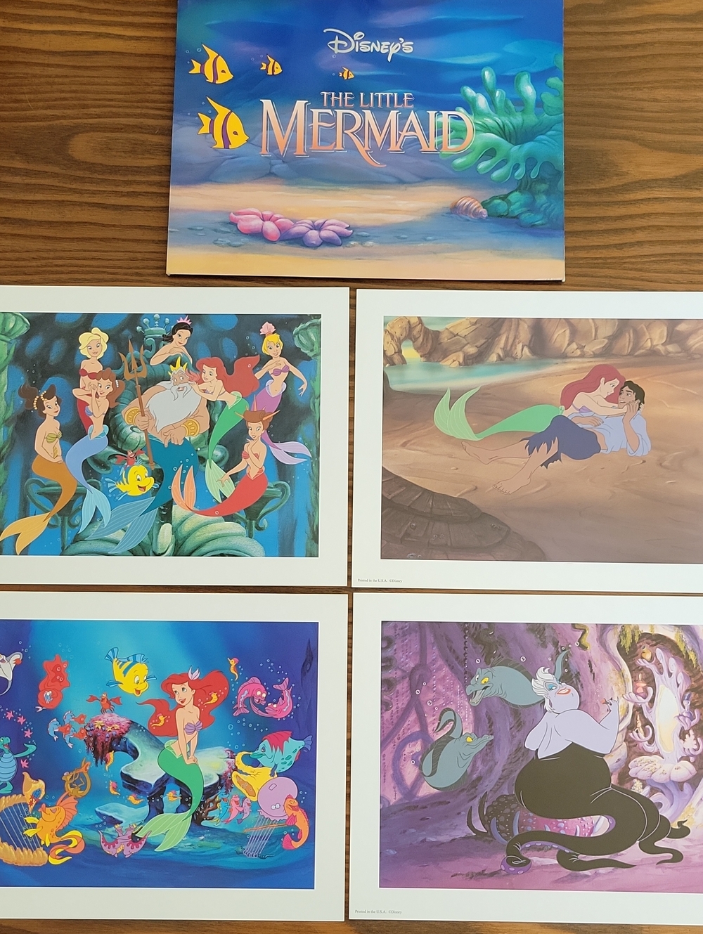 Vintage Disney's "The Little Mermaid" Exclusive Lithograph Portfolio - Set Of 4